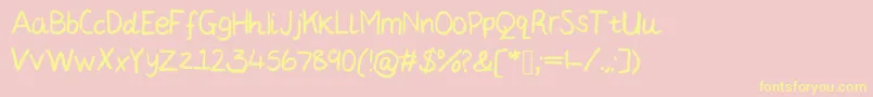Lcdaisy Font – Yellow Fonts on Pink Background