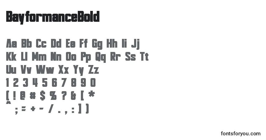 Fuente BayformanceBold - alfabeto, números, caracteres especiales