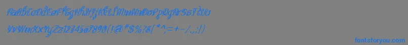 BitlingsulochicalligraItal-Schriftart – Blaue Schriften auf grauem Hintergrund