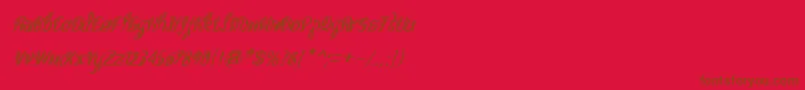 Fonte BitlingsulochicalligraItal – fontes marrons em um fundo vermelho