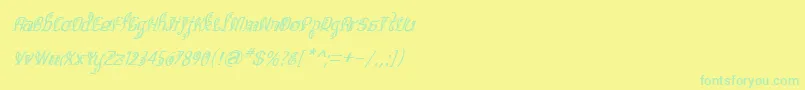 Подробнее о шрифте BitlingsulochicalligraItal Шрифт BitlingsulochicalligraItal – зелёные шрифты на жёлтом фоне