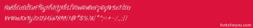 Шрифт BitlingsulochicalligraItal – розовые шрифты на красном фоне