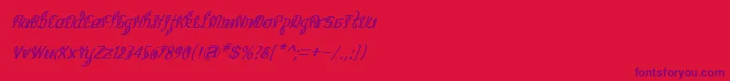 BitlingsulochicalligraItal-Schriftart – Violette Schriften auf rotem Hintergrund