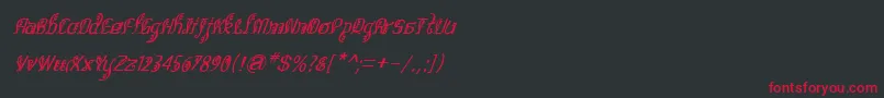 BitlingsulochicalligraItal Font – Red Fonts on Black Background