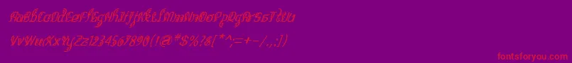 fuente BitlingsulochicalligraItal – Fuentes Rojas Sobre Fondo Morado