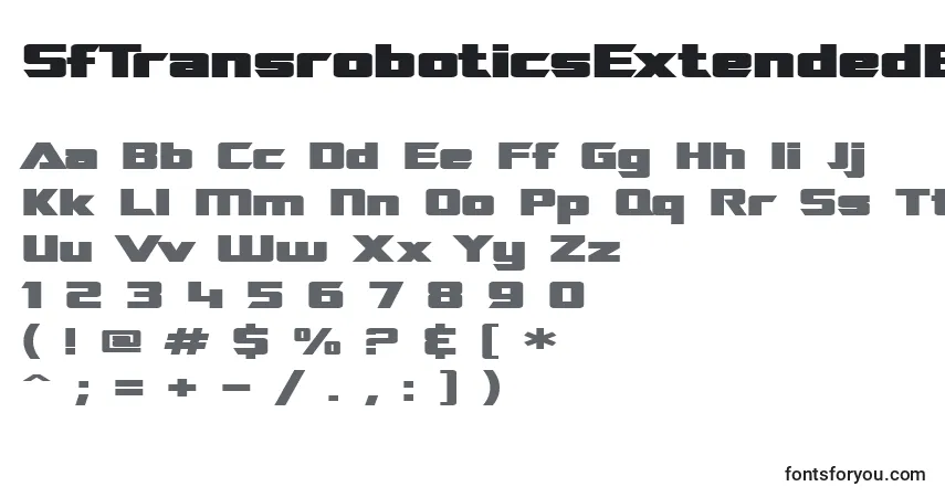 Schriftart SfTransroboticsExtendedBold – Alphabet, Zahlen, spezielle Symbole