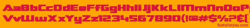 SfTransroboticsExtendedBold Font – Red Fonts on Orange Background