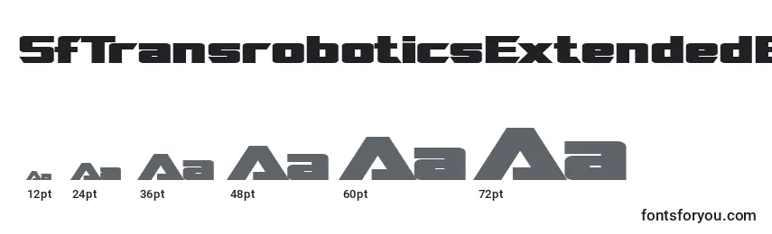 SfTransroboticsExtendedBold Font Sizes