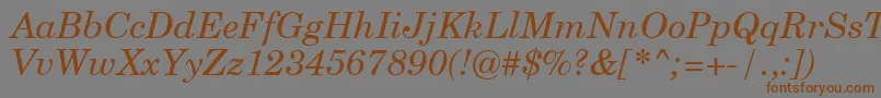 CenturySchoolbookItalicSwa Font – Brown Fonts on Gray Background