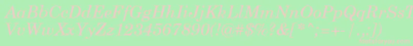 CenturySchoolbookItalicSwa Font – Pink Fonts on Green Background