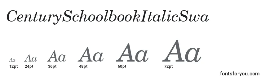 Размеры шрифта CenturySchoolbookItalicSwa