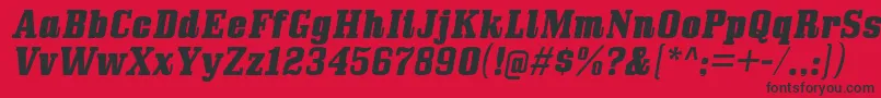 フォントBullpenhvItalic – 赤い背景に黒い文字