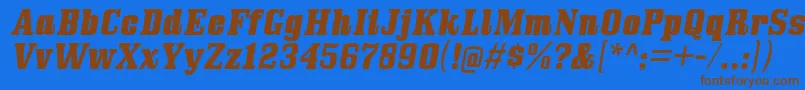 Подробнее о шрифте BullpenhvItalic Шрифт BullpenhvItalic – коричневые шрифты на синем фоне