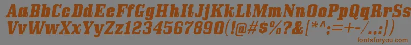 Подробнее о шрифте BullpenhvItalic Шрифт BullpenhvItalic – коричневые шрифты на сером фоне