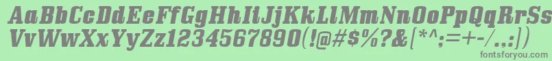 BullpenhvItalic-Schriftart – Graue Schriften auf grünem Hintergrund