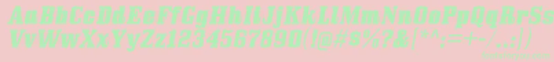 BullpenhvItalic-Schriftart – Grüne Schriften auf rosa Hintergrund