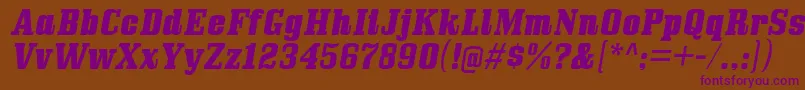 BullpenhvItalic Font – Purple Fonts on Brown Background