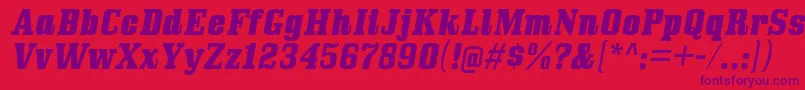 BullpenhvItalic Font – Purple Fonts on Red Background