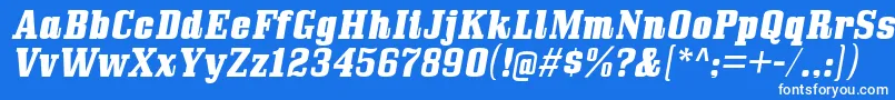 Шрифт BullpenhvItalic – белые шрифты на синем фоне