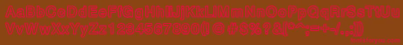 Carbono-Schriftart – Rote Schriften auf braunem Hintergrund