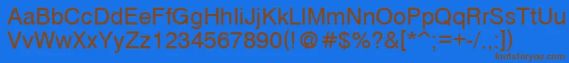 Cyrvetica Font – Brown Fonts on Blue Background