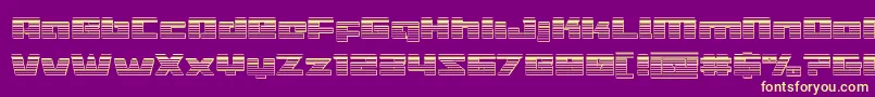 Turbochargechrome-Schriftart – Gelbe Schriften auf violettem Hintergrund