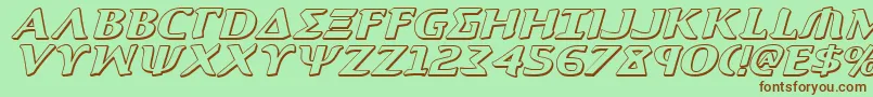 Aegis3DItalic Font – Brown Fonts on Green Background