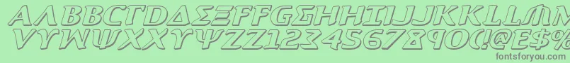 Aegis3DItalic Font – Gray Fonts on Green Background