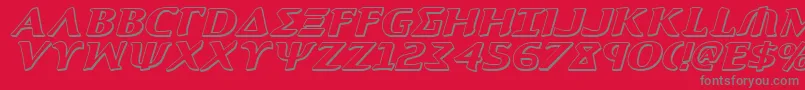 Aegis3DItalic-Schriftart – Graue Schriften auf rotem Hintergrund
