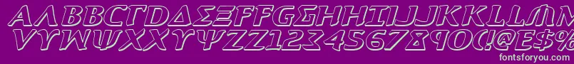 Aegis3DItalic Font – Green Fonts on Purple Background