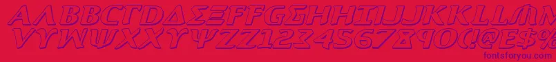 Aegis3DItalic Font – Purple Fonts on Red Background