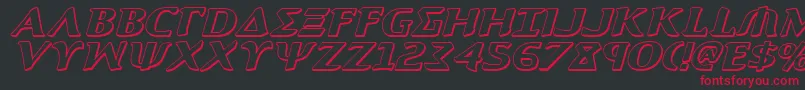Aegis3DItalic Font – Red Fonts on Black Background