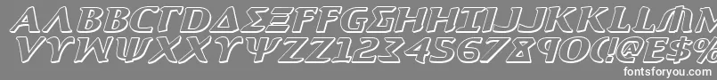 Aegis3DItalic Font – White Fonts on Gray Background