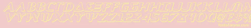 Aegis3DItalic Font – Yellow Fonts on Pink Background