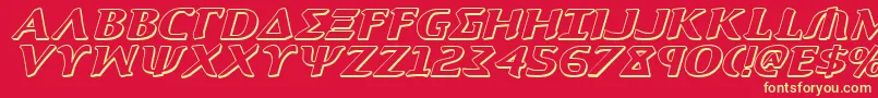 Aegis3DItalic Font – Yellow Fonts on Red Background