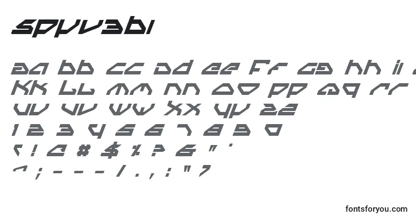 Czcionka Spyv3bi – alfabet, cyfry, specjalne znaki