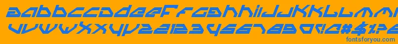 フォントSpyv3bi – オレンジの背景に青い文字