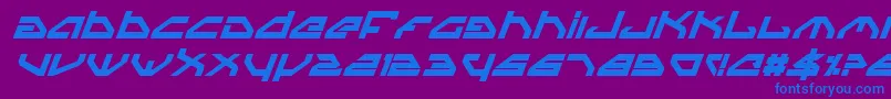 フォントSpyv3bi – 紫色の背景に青い文字