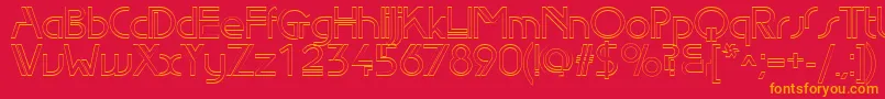 Edlo-Schriftart – Orangefarbene Schriften auf rotem Hintergrund