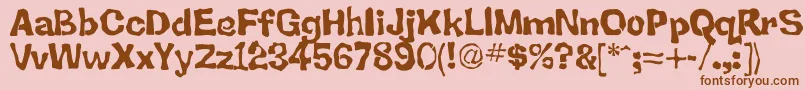 Back Font – Brown Fonts on Pink Background