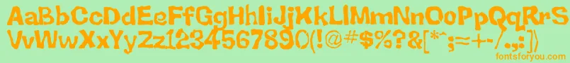 Back Font – Orange Fonts on Green Background