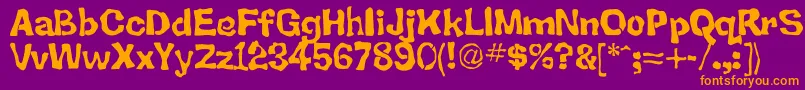 Back Font – Orange Fonts on Purple Background