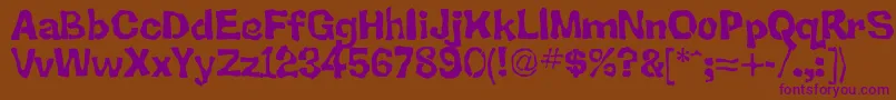 Back Font – Purple Fonts on Brown Background