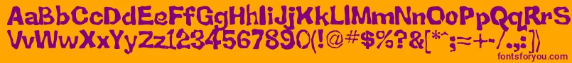 Back Font – Purple Fonts on Orange Background