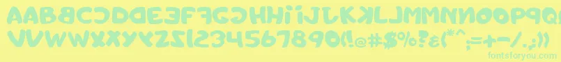 Toystorechain Font – Green Fonts on Yellow Background