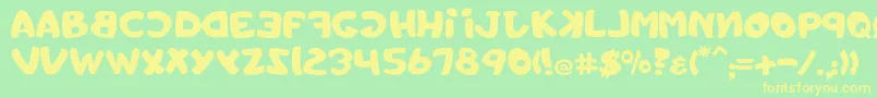 Toystorechain Font – Yellow Fonts on Green Background