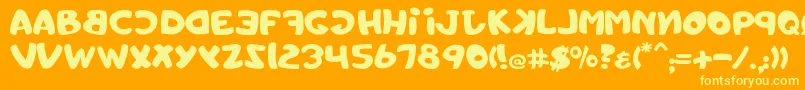 Toystorechain Font – Yellow Fonts on Orange Background