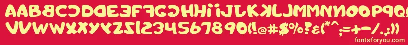 fuente Toystorechain – Fuentes Amarillas Sobre Fondo Rojo