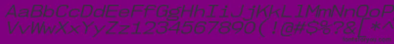 Czcionka Nk57MonospaceSeBkIt – czarne czcionki na fioletowym tle