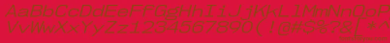 Nk57MonospaceSeBkIt Font – Brown Fonts on Red Background